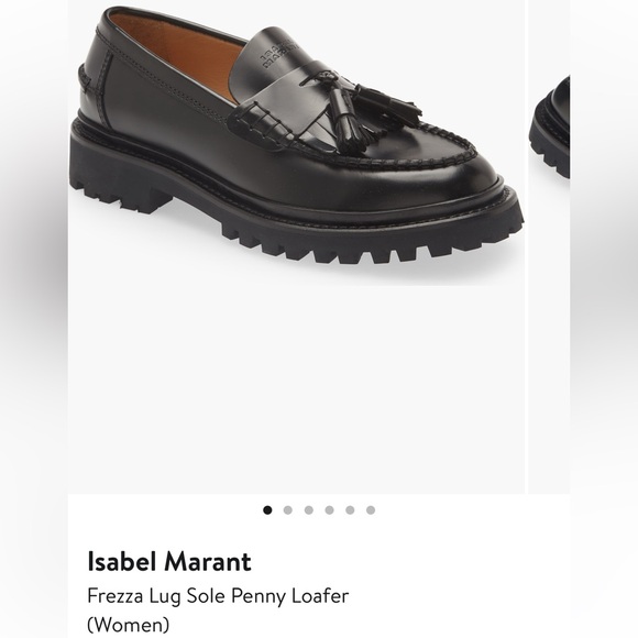 Isabel Marant Black Leather Tassel Loafers - Picture 1 of 11